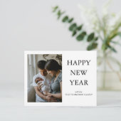 シンプルミニマル写真新年おめでとう ポストカード (スタンド正面)