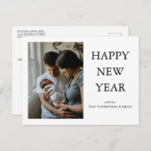 シンプルミニマル写真新年おめでとう ポストカード (正面/裏面)
