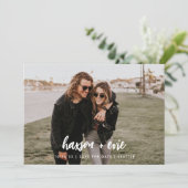 シンプルミニマル写真日付の大きな名前を保存 セーブザデート (スタンド正面)