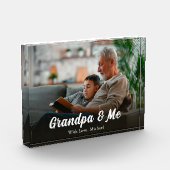 シンプルミニマル写真書道グランドパと私 フォトブロック (左)