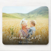 シンプルミニマル写真書道祖母と私 マウスパッド (正面)