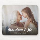 シンプルミニマル写真書道祖母と私 マウスパッド (正面)