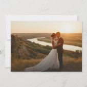 シンプルミニマル写真水平結婚の 招待状 (裏面)