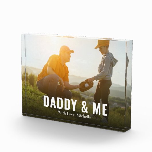 シンプルミニマル写真父と私のカスタム フォトブロック (右)