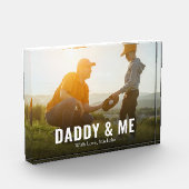 シンプルミニマル写真父と私のカスタム フォトブロック (左)