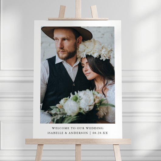 シンプルミニマル写真結婚のウェルカムサイン ポスター