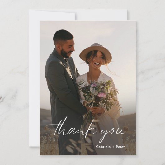 シンプルミニマル写真結婚のサンキューカード 招待状 (正面)