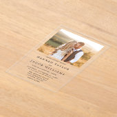 シンプルミニマル写真結婚の アクリル招待状 (レイダウン)