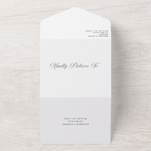 シンプルミニマル写真結婚の オールインワン招待状 (外側)