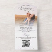 シンプルミニマル写真結婚の オールインワン招待状 (内側)