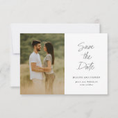 シンプルミニマル写真結婚の セーブザデート (正面)
