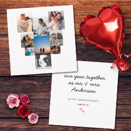 シンプルミニマル写真結婚一周年記念 カード