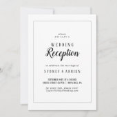 シンプルミニマル写真結婚式レセプションフレーム 招待状 (正面)