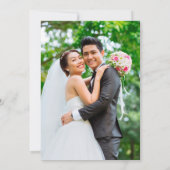 シンプルミニマル写真結婚式レセプションフレーム 招待状 (裏面)