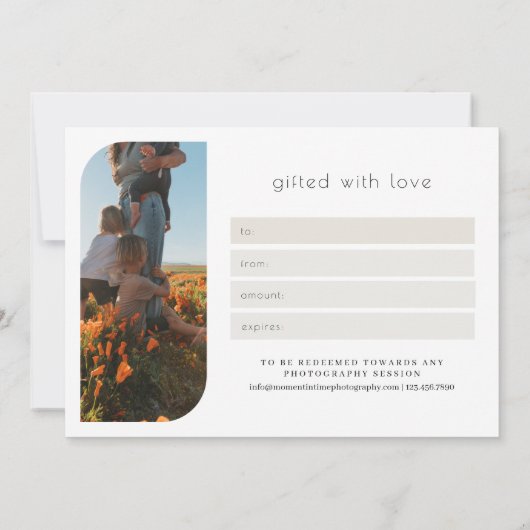 シンプルミニマル写真贈答証 (裏面)