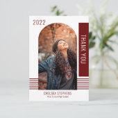 シンプルミニマル写真2022卒業ありがとう サンキューカード (スタンド正面)