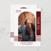 シンプルミニマル写真2022卒業ありがとう サンキューカード (正面/裏面)