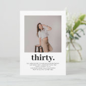 シンプルミニマル写真30歳 招待状 (スタンド正面)