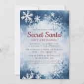 シンプルミニマル冬シークレットサンタクリスマスパーティー 招待状 (正面)