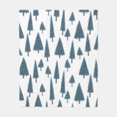 シンプルミニマル冬青松の木模様 フリースブランケット (正面)