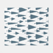 シンプルミニマル冬青松の木模様 フリースブランケット (正面(横))