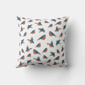 シンプルミニマル冬青赤バードパターン クッション (裏面)