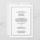 シンプルミニマル前面フレームと背面フレー結婚ム 招待状 (裏面)
