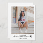 シンプルミニマル卒業党 招待状 (正面/裏面)