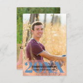 シンプルミニマル卒業党 招待状 (正面/裏面)