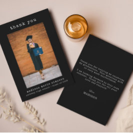 シンプルミニマル卒業写真ありがとう ノートカード