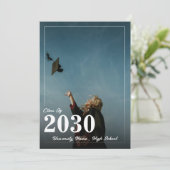 シンプルミニマル卒業招待状 招待状 (スタンド正面)