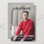 シンプルミニマル卒業招待状 招待状 (正面/裏面)