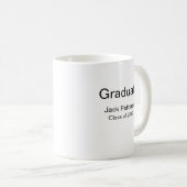 シンプルミニマル卒業生の名前モダン区分 コーヒーマグカップ (正面右)