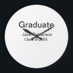 シンプルミニマル卒業生の名前モダン区分 ラージ壁時計<br><div class="desc">カスタマイズテンプレートデザイン</div>