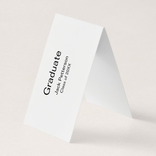 シンプルミニマル卒業生の名前モダン区分 名刺 (裏面)