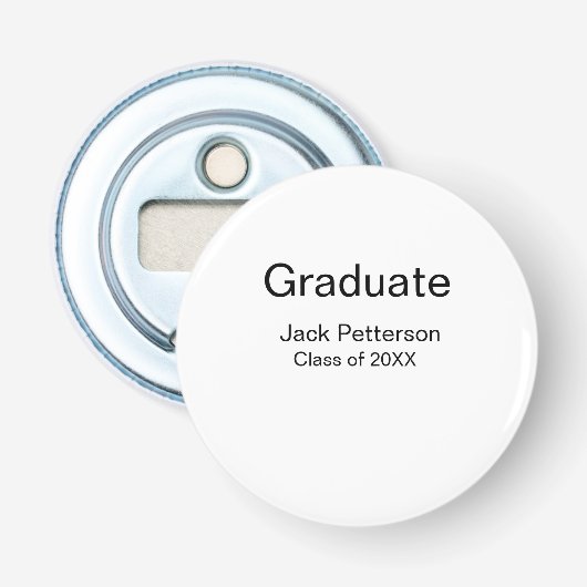 シンプルミニマル卒業生の名前モダン区分 栓抜き (正面)