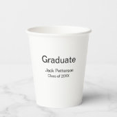 シンプルミニマル卒業生の名前モダン区分 紙コップ (裏面)