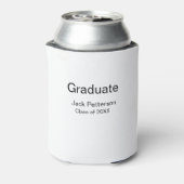 シンプルミニマル卒業生の名前モダン区分 缶クーラー (缶裏面)