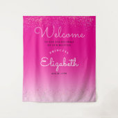 シンプルミニマル可愛ガーリーいピンク白 タペストリー (正面)