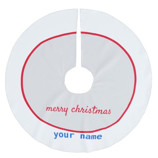 シンプルミニマル名を加えて聖降誕祭 ブラッシュドポリエステルツリースカート (正面)