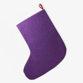 シンプルミニマル名スクリプト紫 ラージクリスマスストッキング (裏面 (吊り時))