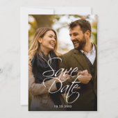 シンプルミニマル大フォトウェディング日付を保存 セーブザデート (正面)