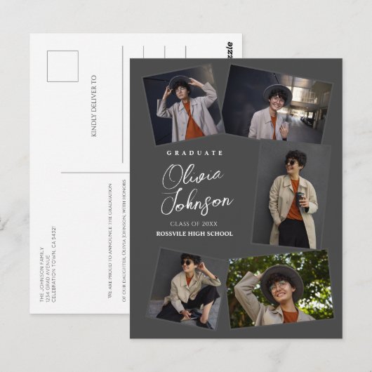 シンプルミニマル大学院Grey 6写真発表 ポストカード (正面/裏面)