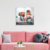 シンプルミニマル孫フォトカリグラフィー キャンバスプリント (インサイチュ (リビング))