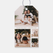 シンプルミニマル家族フォトコラージュホリデー ギフトタグ (裏面)