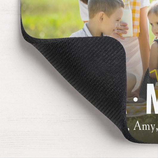 シンプルミニマル家族フォトスクリプトタイポグラフィ マウスパッド (コーナー)