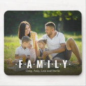 シンプルミニマル家族フォトスクリプトタイポグラフィ マウスパッド (正面)