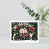 シンプルミニマル家族ポートクリスマスフォト シーズンポストカード (スタンド正面)