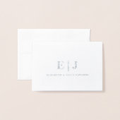 シンプルミニマル対イニシャルモノグラム 箔カード (封筒付き正面)