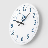 シンプルミニマル帆船航海の |壁時計 ラージ壁時計 (傾斜)